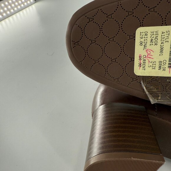 Arezzo Womens Brown Leather Ankle Boots With Block Heel Size 7.5B Made In Brazil - Picture 5 of 13